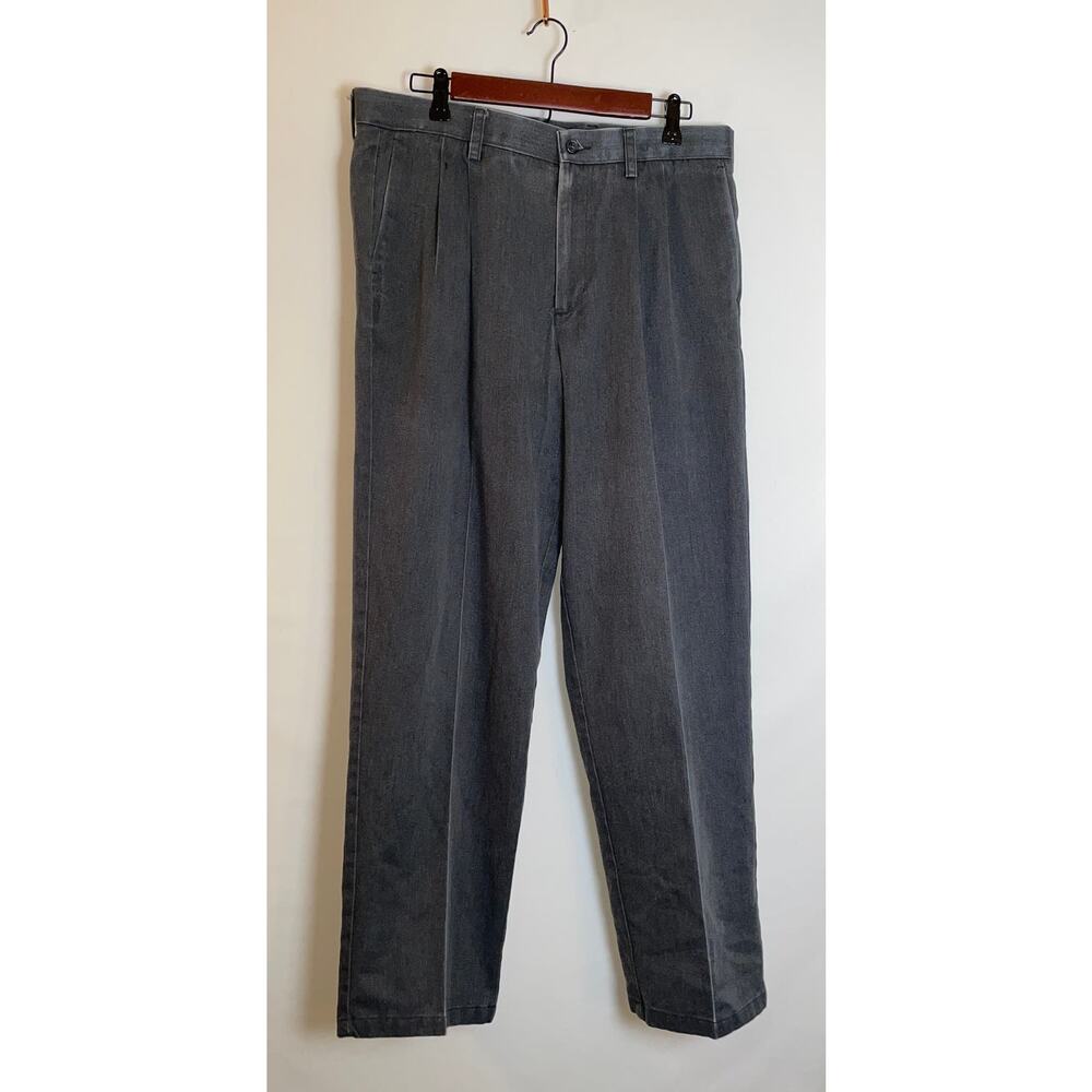 Dockers Pleated Classic Fit Chinos‎ - Size W34 / L32 - Charcoal Grey